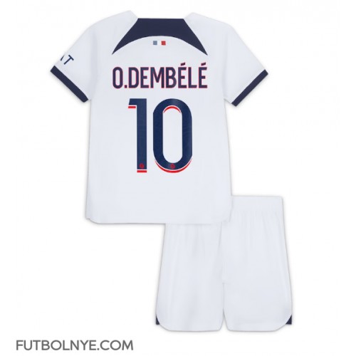 Camiseta Paris Saint-Germain Ousmane Dembele #10 Visitante Equipación para niños 2023-24 manga corta (+ pantalones cortos)